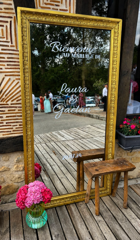 Miroir personnalisé pour mariage et événement