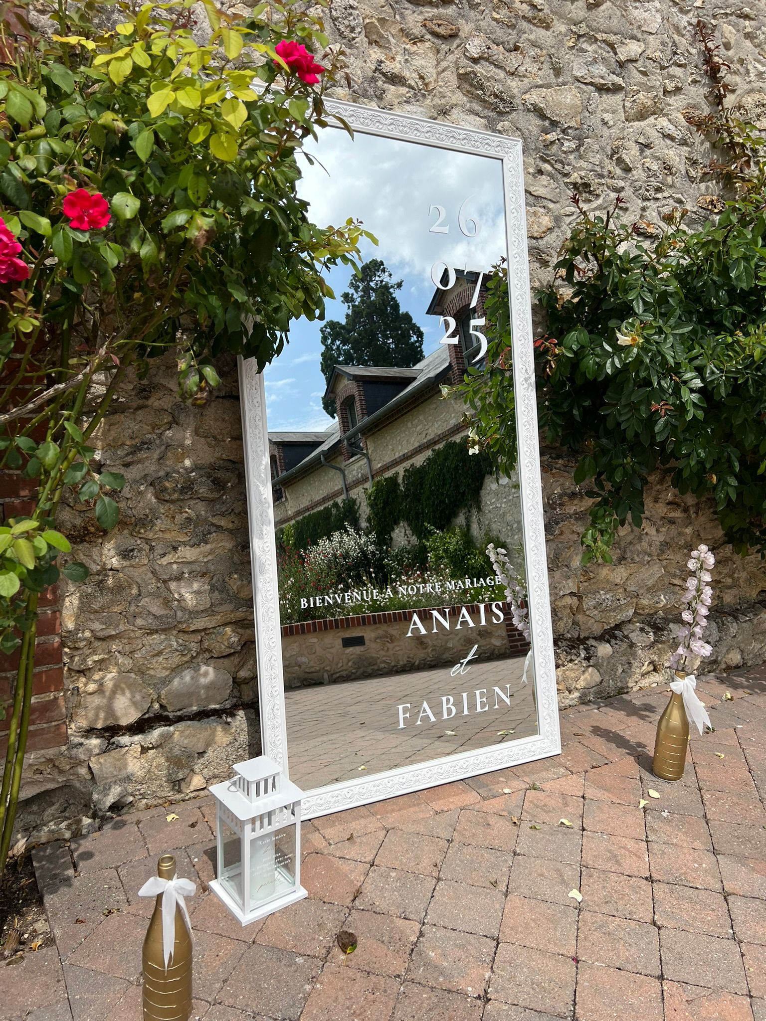 Miroir personnalisé pour mariage et événement
