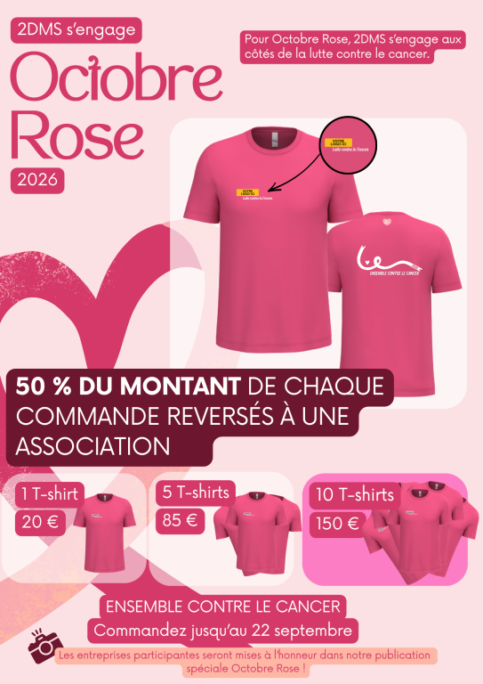 T-shirt Octobre Rose personnalisé à Chartres | 2DMS